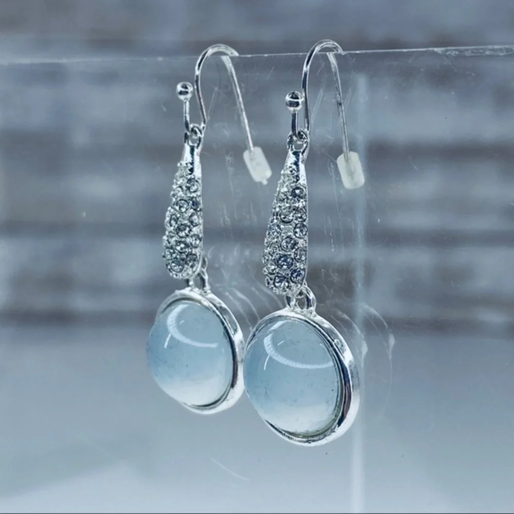MOON SHIMMER PAVE DROP EARRINGS - AVON